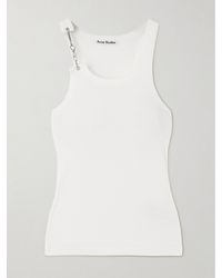 Acne Studios - Chain-Embellished Ribbed Cotton Tank Top - Lyst