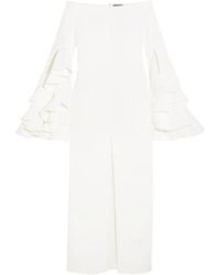 Ellery Ruffled Crepe Gown - White