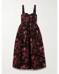 Cara Cara - Phoebe Floral-Print Linen And Silk-Blend Midi Dress - Lyst