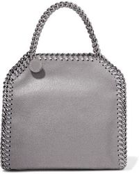 Stella McCartney Falabella Kleine Schultertasche Aus Gebürstetem Kunstleder - Grau