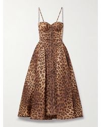 Zimmermann - Crush Belted Crystal-Embellished Leopard-Print Linen And Silk-Blend Organza Midi Dress - Lyst