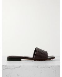 Bottega Veneta - Riva Intrecciato Leather Slides - Lyst