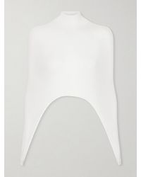 Alaïa - Cropped Turtleneck Silk-Blend Top - Lyst