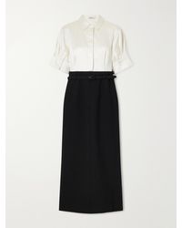 Jonathan Simkhai - Alvera Belted Twill Midi Dress - Lyst