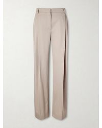 Stella McCartney - Pleated Wool-Twill Straight-Leg Pants - Lyst