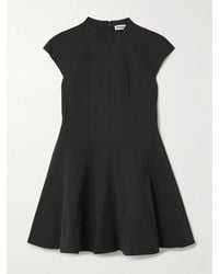STAUD - Ellie Paneled Cotton-Blend Faille Mini Dress - Lyst