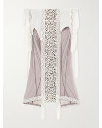 Dilara Findikoglu - Past Edges Lace-Trimmed Mesh Midi Skirt - Lyst
