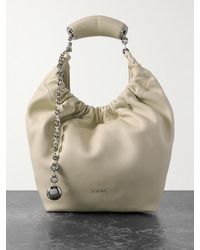 Loewe - Squeeze Small Chain-Embellished Gathered Leather Shoulder Bag - Lyst