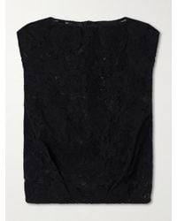 Simone Rocha - Cropped Floral-Embroidered Lace Blouse - Lyst