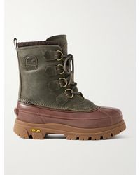 Sorel - Barbour Caribou Horizon Rubber-Trimmed Leather And Gore-Tex Boots - Lyst