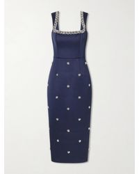 Rebecca Vallance - Ayla Embellished Satin Midi Dress - Lyst