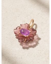 Irene Neuwirth - Tropical Flower 18-Karat Rose, Tourmaline And Sapphire Pendant - Lyst