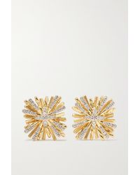 David Yurman Angelika 18-karat Gold Diamond Earrings - Metallic