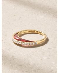 L'Atelier Nawbar - Bloop Moon 18-Karat, Diamond And Enamel Ring - Lyst