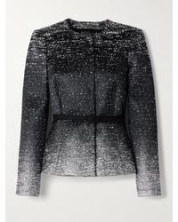 Oscar de la Renta - Belted Metallic Bouclé-Tweed Jacket - Lyst