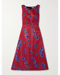 Emilia Wickstead - Octavie Paneled Floral-Print Faille Midi Dress - Lyst