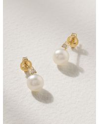Mizuki - Sea Of Beauty 14-Karat, Pearl And Diamond Earrings - Lyst