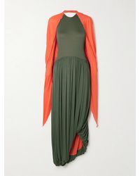 Loewe - Open-Back Draped Crepe Maxi Dress - Lyst