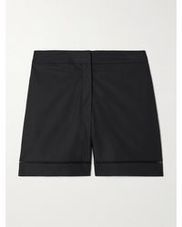 Theory - Short En Popeline De Coton Mélangé À Finitions En Dentelle - Lyst