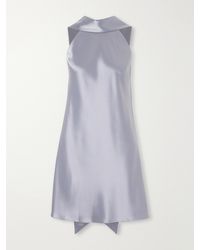 Galvan London - Siena Satin Halterneck Mini Dress - Lyst