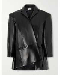 KHAITE - Asymmetric Paneled Leather Blazer - Lyst