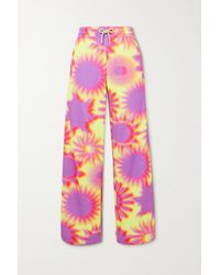 Dries Van Noten Printed Cotton-jersey Track Trousers - Yellow