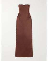 Ilkyaz Ozel - Noelie Strapless Crystal-Embellished Satin Gown - Lyst
