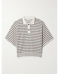 Brunello Cucinelli - Striped Metallic Wool And Cashmere-Blend Polo Shirt - Lyst