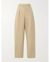 Wardrobe NYC - Hailey Bieber Pleated Wool-Crepe Wide-Leg Pants - Lyst