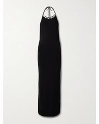 SARA CRISTINA - Orchid Neckholder-Maxikleid Aus Stretch-Jersey Mit Verzierungen - Lyst