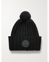 Canada Goose - Tech Toque Pompom-Embellished Appliquéd Cashmere And Wool-Blend Beanie - Lyst