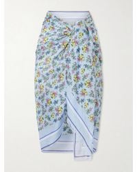 Dolce & Gabbana - Floral-Print Fringed Cotton-Voile Coverup - Lyst