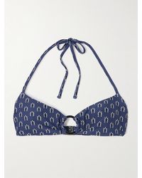Matteau - Ring Embellished Floral-Print Recycled Halterneck Bikini Top - Lyst