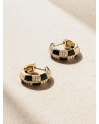 Yvonne Léon - Mini Créoles 9-Karat, Onyx And Diamond Hoop Earrings - Lyst