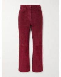 JOSEPH - Duke Cropped Suede Straight-Leg Pants - Lyst
