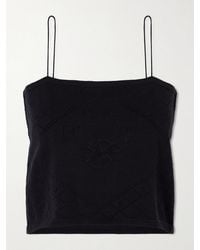 Bode - Anisette Cropped Embroidered Cotton Tank Top - Lyst