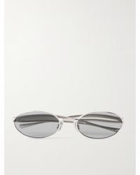 Bottega Veneta - Sardine Oval-Frame-Tone Sunglasses - Lyst