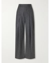 Brunello Cucinelli - Pleated Wool And Cashmere-Blend Woven Wide-Leg Pants - Lyst