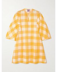 Thierry Colson - Rachel Minikleid Aus Einer Leinen-Baumwollmischung Mit Gingham-Karo - Lyst