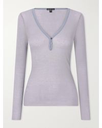 James Perse - Ribbed Cotton And Cashmere-Blend T-Shirt - Lyst