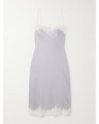 Stella McCartney - Lace-Trimmed Satin-Crepe Dress - Lyst