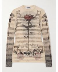 Jean Paul Gaultier - Haut En Résille Stretch Imprimée Trompe-L'Œil - Lyst