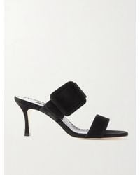 Manolo Blahnik - Gable 70 Buckled Suede Mules - Lyst