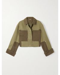 Cult Gaia - Anders Cropped Two-Tone Hemp And Cotton-Blend Twill Jacket - Lyst