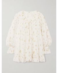 Chloé - Ruffled Floral-Print Cotton-Voile Mini Dress - Lyst