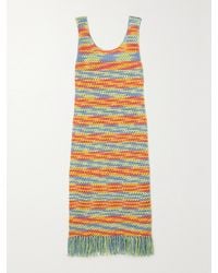 The Elder Statesman - Bridle Fringed Crocheted Cotton Midi Dress - Lyst