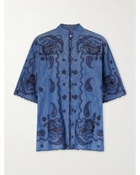 Zimmermann - Aster Embroidered Denim Shirt - Lyst