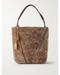 Chloé - Spin Embellished Leather-Trimmed Shearling Tote - Lyst