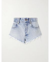 Balenciaga - Frayed Denim Shorts - Lyst