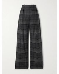 Ralph Lauren - Jody Hose Mit Weitem Bein Aus Karierter Wolle Mit Falten - Lyst
